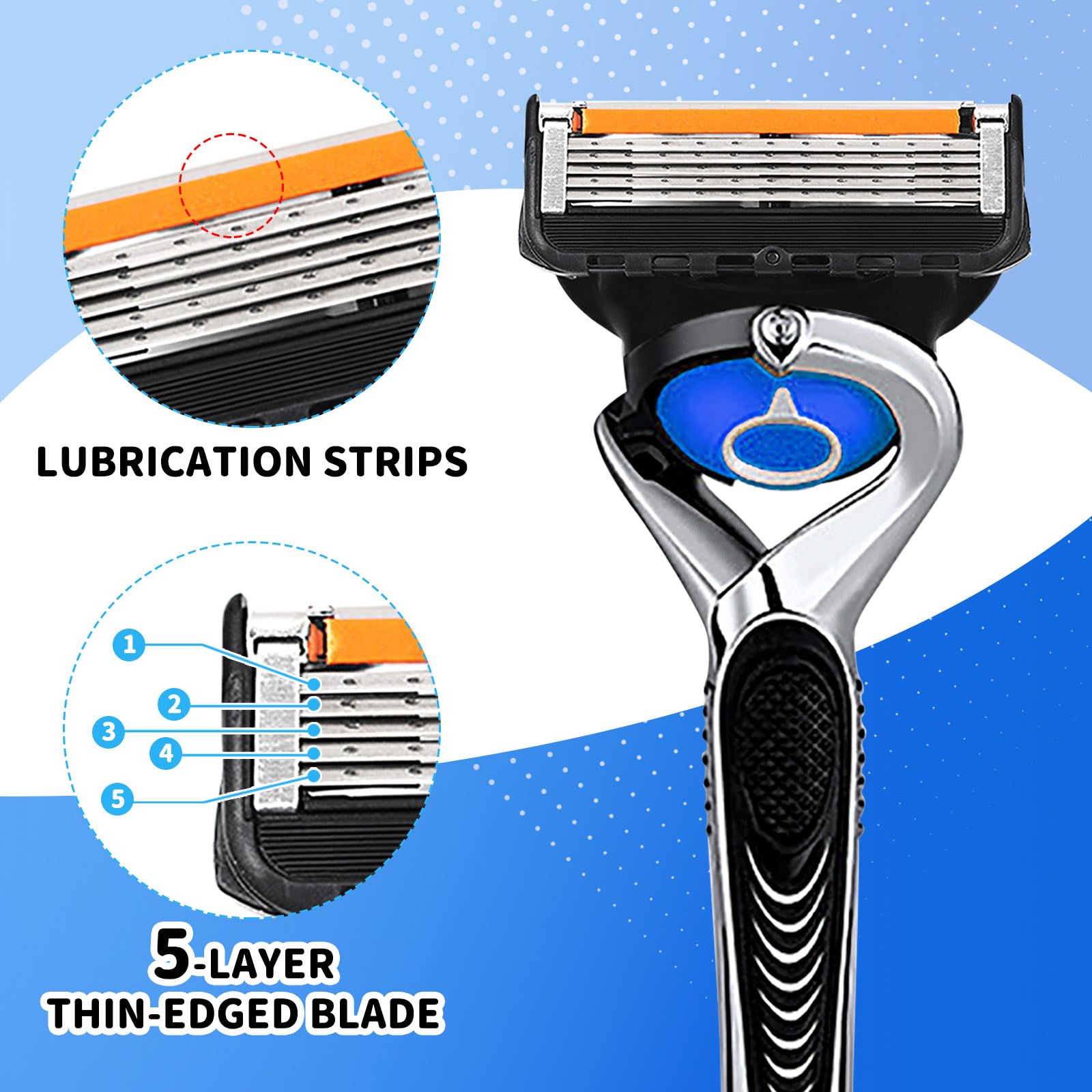 Lamette da uomo ProGlide per rasoio bagnato, 24 lame di ricambio per rasoi bagnati, pacchetti convenienza da 5 lame Fusion, lamette da barba Pro Glide