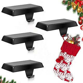 Set of 4 Metal Christmas Stocking Holders for Mantle Heavy Duty Stocking...