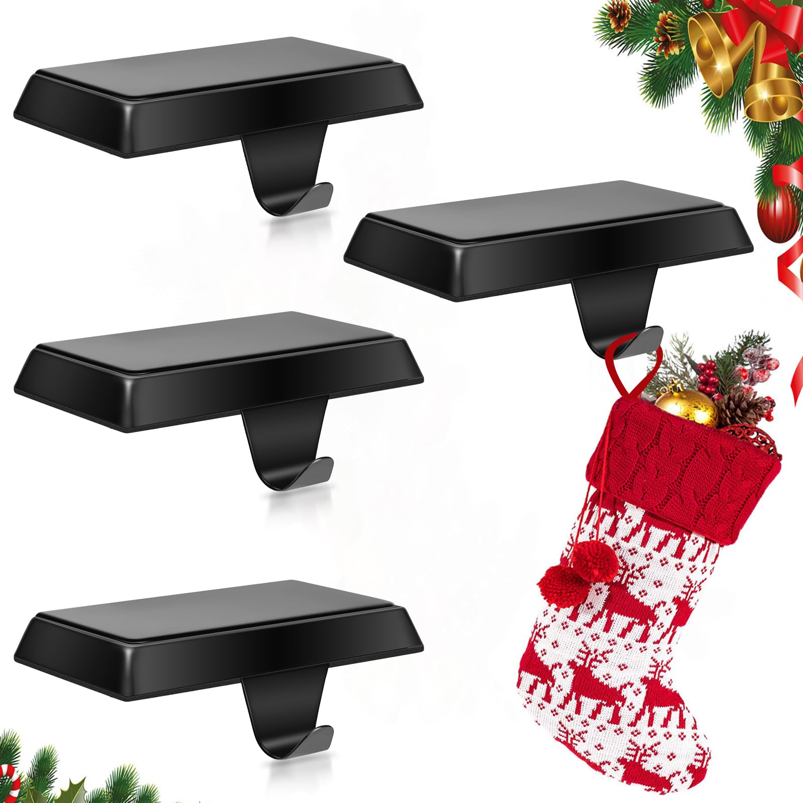ToiULik Set of 4 Metal Christmas Stocking Holders - stockings and holders | Mubboo