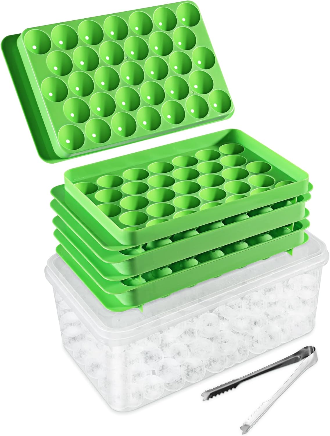AcrossSea ice Cube Tray with ice Buckets, Round ice Cube Buckets with