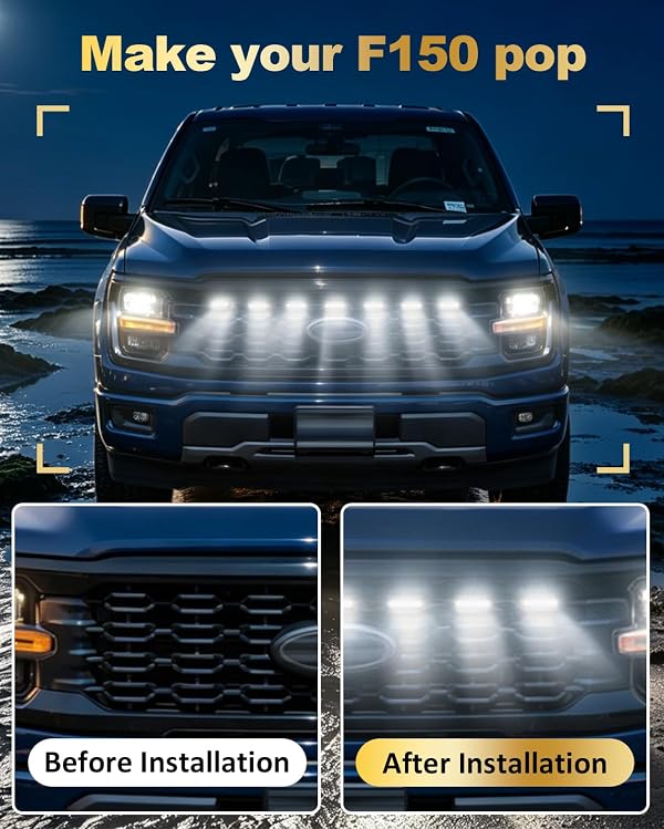 Front Grill Raptor Lights for Ford F150 2024 2025 2026 (White, STX) by OKLSG - Used condition - Image 5