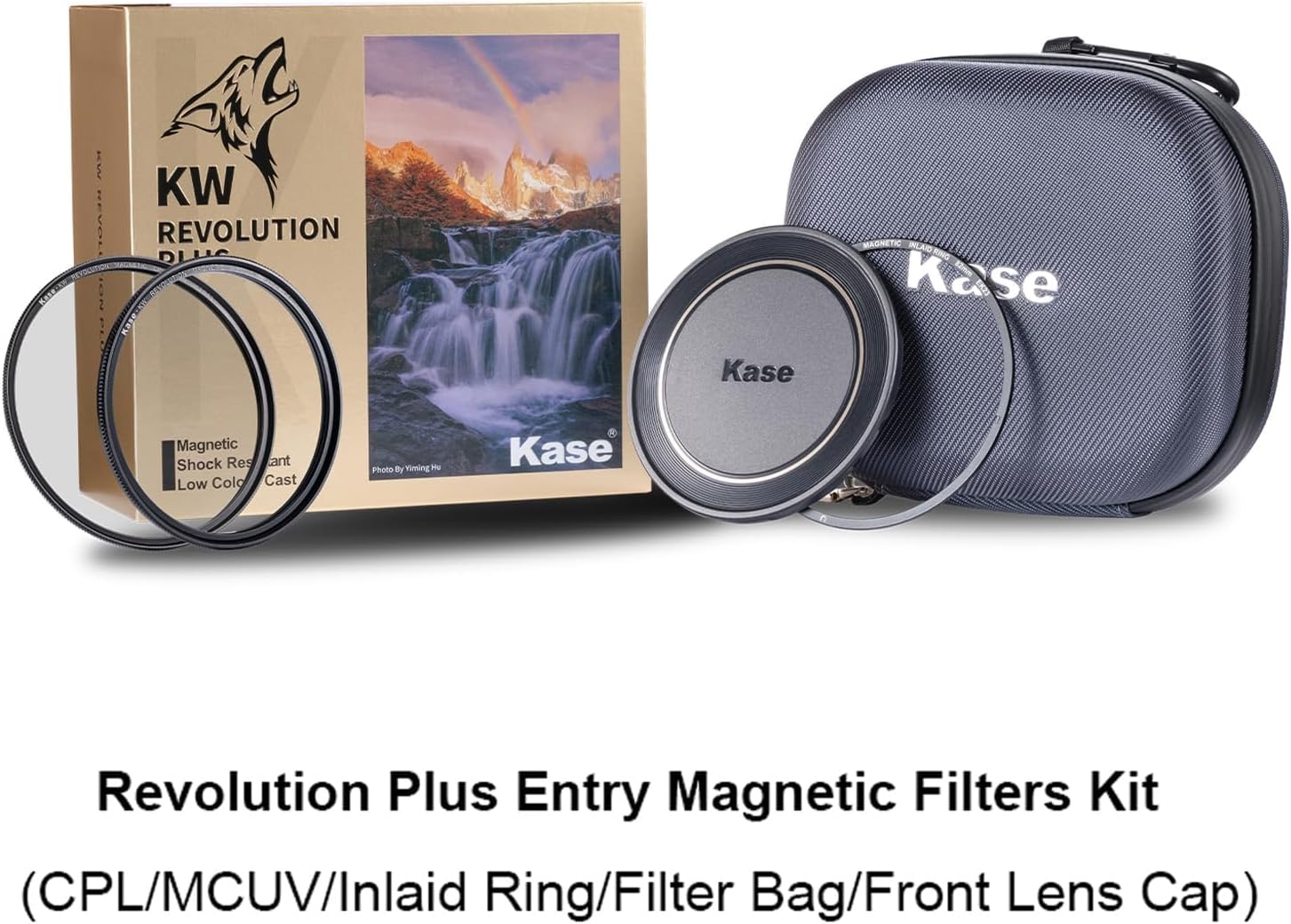 Kase 72mm Magnetic Wolverine Revolution Plus Entry Filters Kit Includes CPL UV Lens Cap & Filter Bag, Shockproof Tempered Optical Glass & Color Coded Rings
