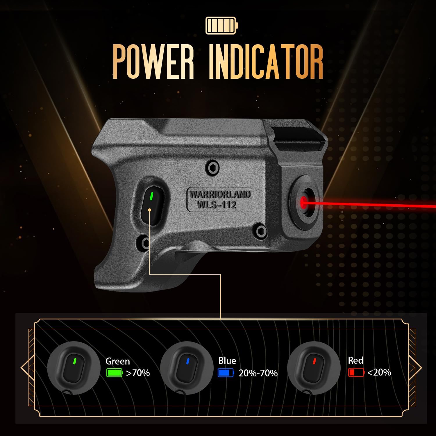 WARRIORLAND Red Laser Sight Fit Sig Sauer P320 Compact M18 & P320 Full Size M17, First Red Beam Sight with Power Indicator, P320 Laser with Ambidextrous On/Off Switch, WLS-112