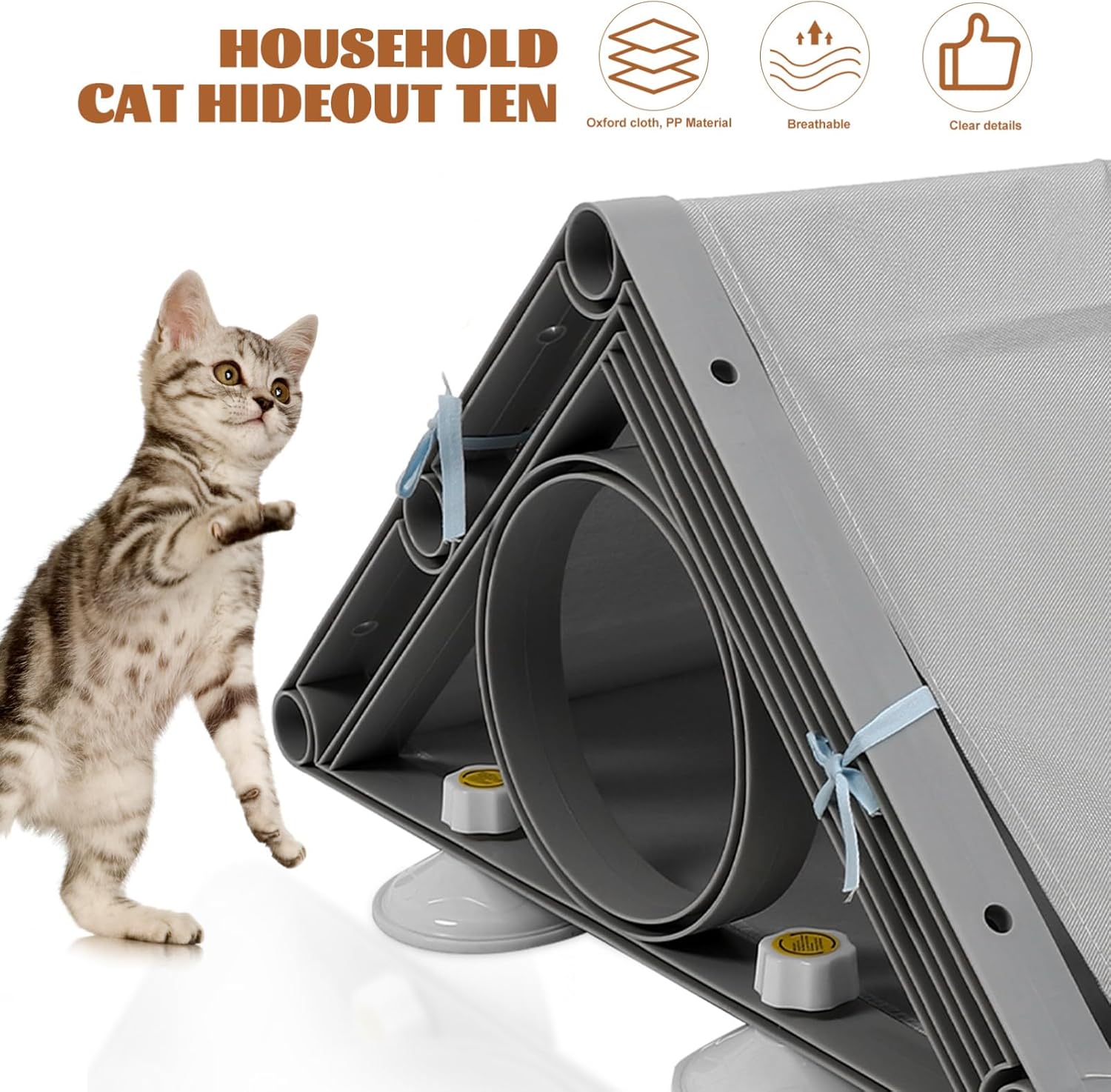 BESPORTBLE Cat Tunnel Hideout for Indoor Cats Durable Pet Play Tunnel with Breathable Interactive Cat for Comfortable Cat Sleeping Nest