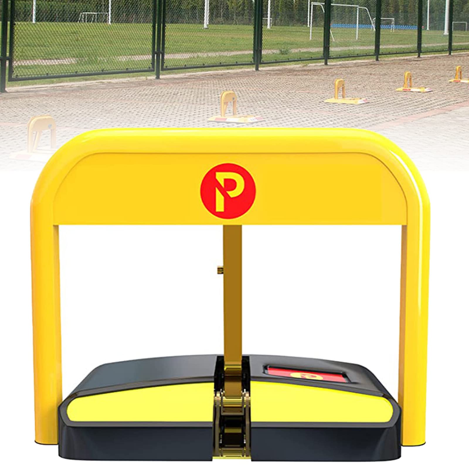 Cerradura electrónica recargable para estacionamiento con control remoto y sistema de alarma para seguridad de garaje privado