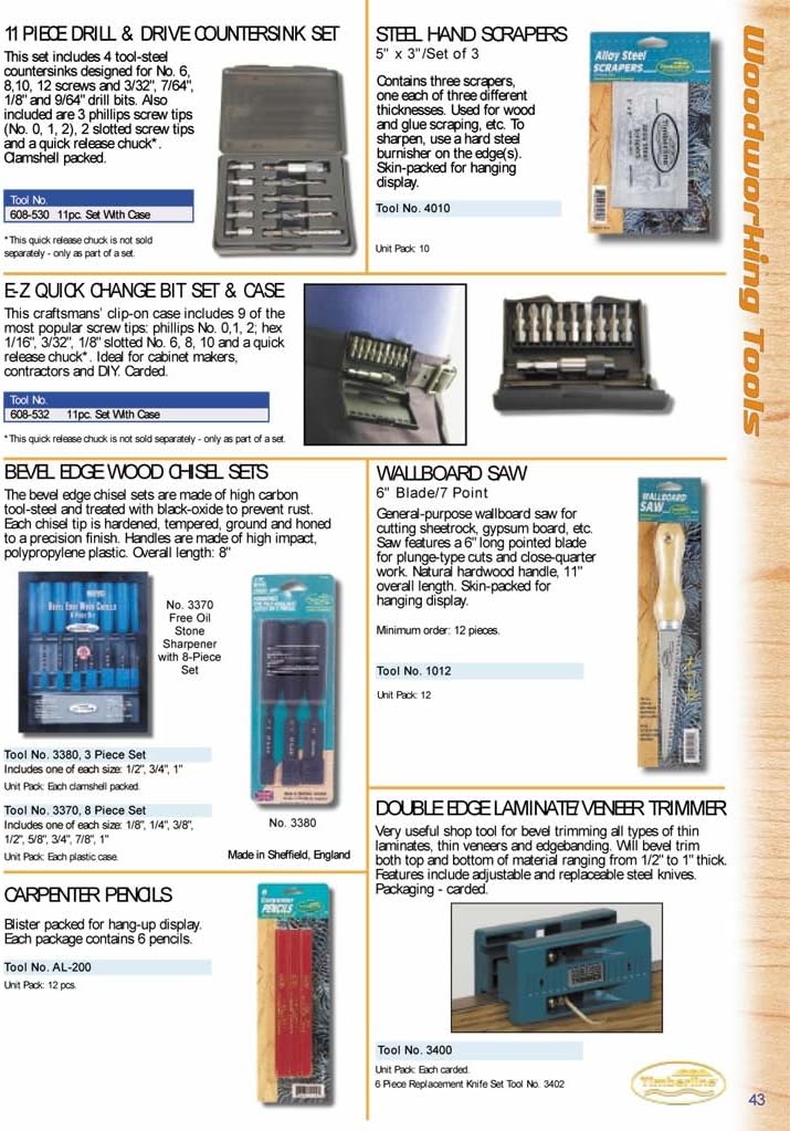 Timberline - 11Pc Drill& Dr Countersink Set (608-530)