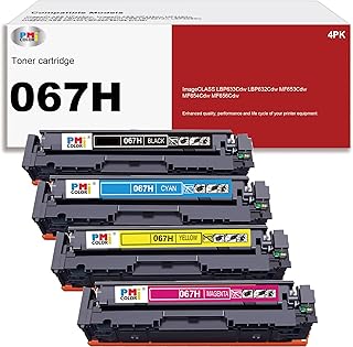 067 High-Capacity Toner Compatible imageCLASS MF656Cdw Toner Replacement for Canon 067 067H for Canon imageCLASS MF656Cdw LBP632Cdw MF653Cdw LBP633Cdw MF654Cdw Printer (Black Cyan Yellow Magenta)
