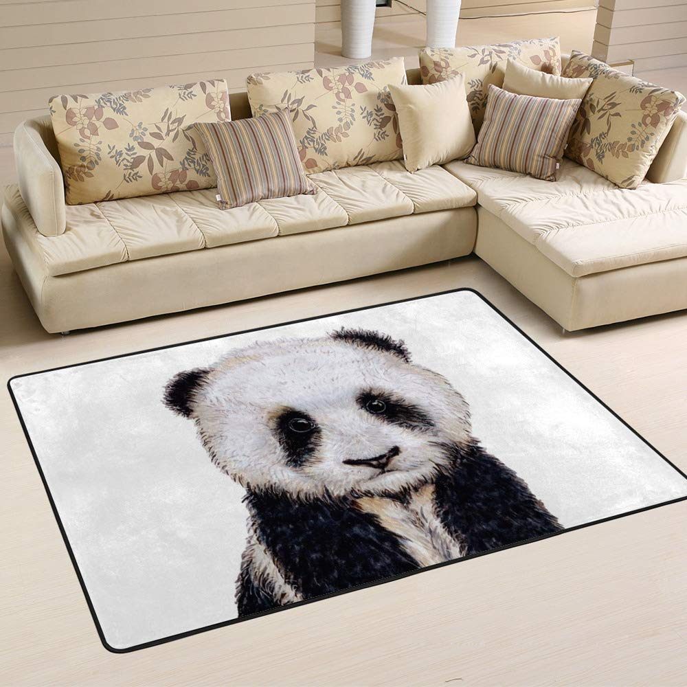 Tapis panda aquarelle Ruchen 72x48 inch pour salon grand format