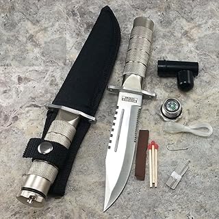 8.5" SURVIVAL COMBAT TACTICAL SERRATED HUNTING KNIFE w/ SHEATH Bowie Fixed Blade - NEYA