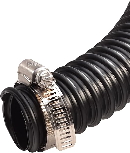 Miniatura 5 de Aquagarden Tubo de estanque reforzado flexible, 20 pies x 1 14 pulgadas de diámetro interno, estanque de PVC de calibre liso, incluye 2 abrazaderas