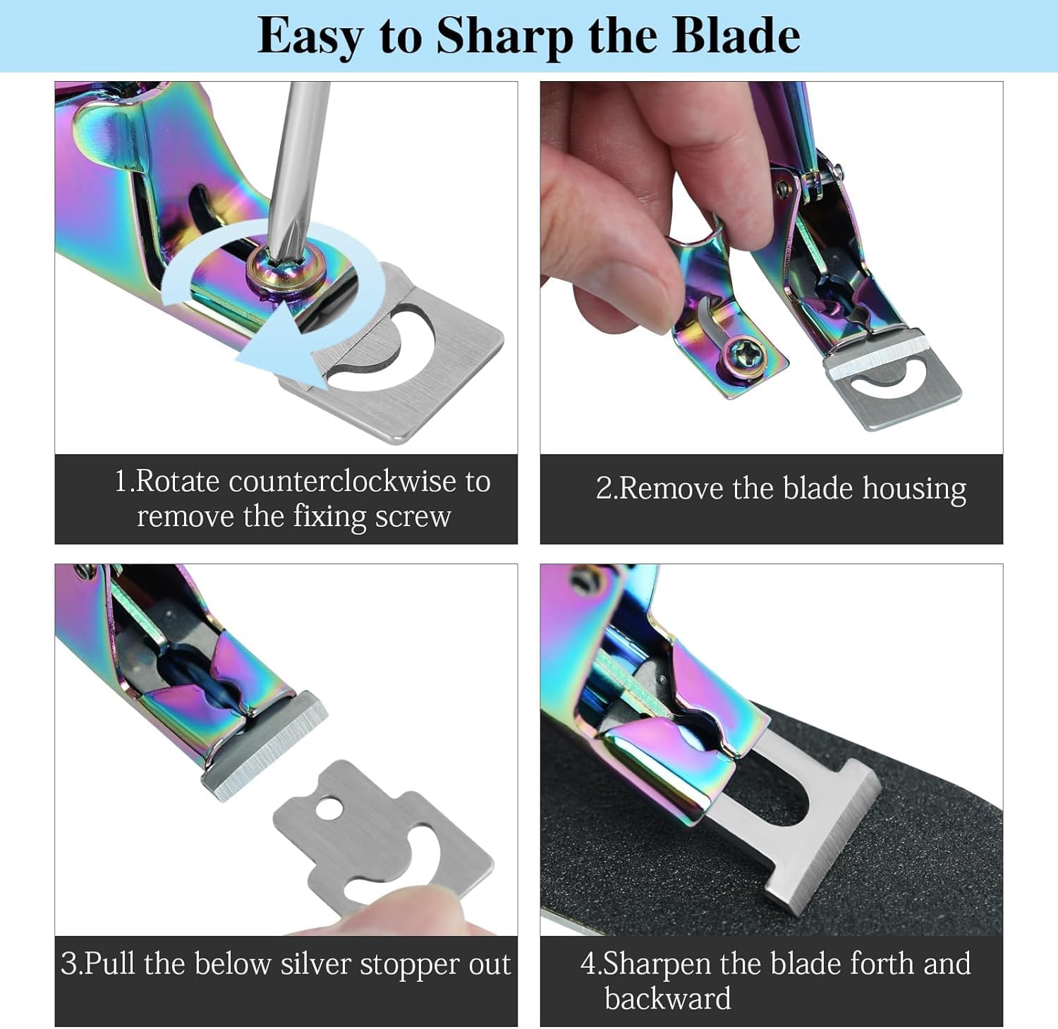 Acrylic Nail Cutter with Magnetic Sizing Guide, Stainless Steel Nail Tip Clipper for Acrylic & Gel Nails, Professional Nail Clipper Tool for Salon & Home Use
