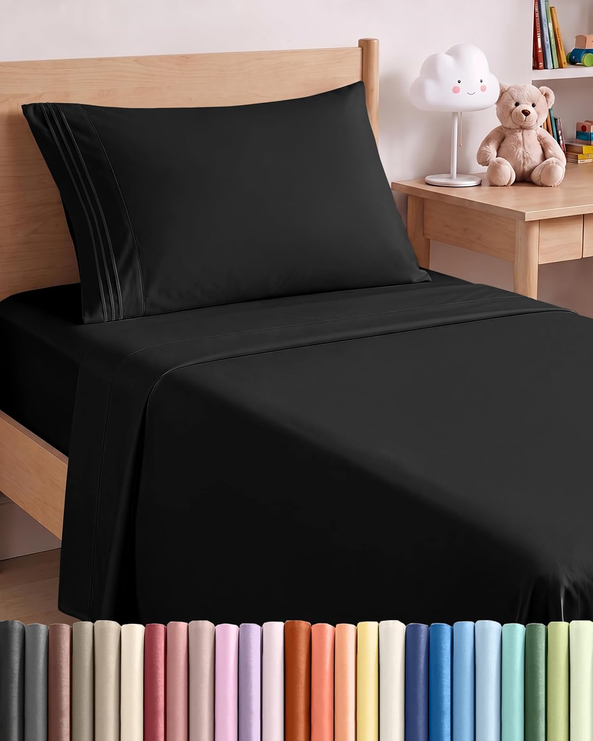 Honest review of Twin XL Size 3 Piece Sheet Set - Comfy Breathable & Cooling Sheets - Black