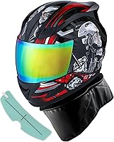 Vista 29 de 1Storm - Casco de cabeza completa para motocicleta, diseño de calavera mecánica HJDJ11