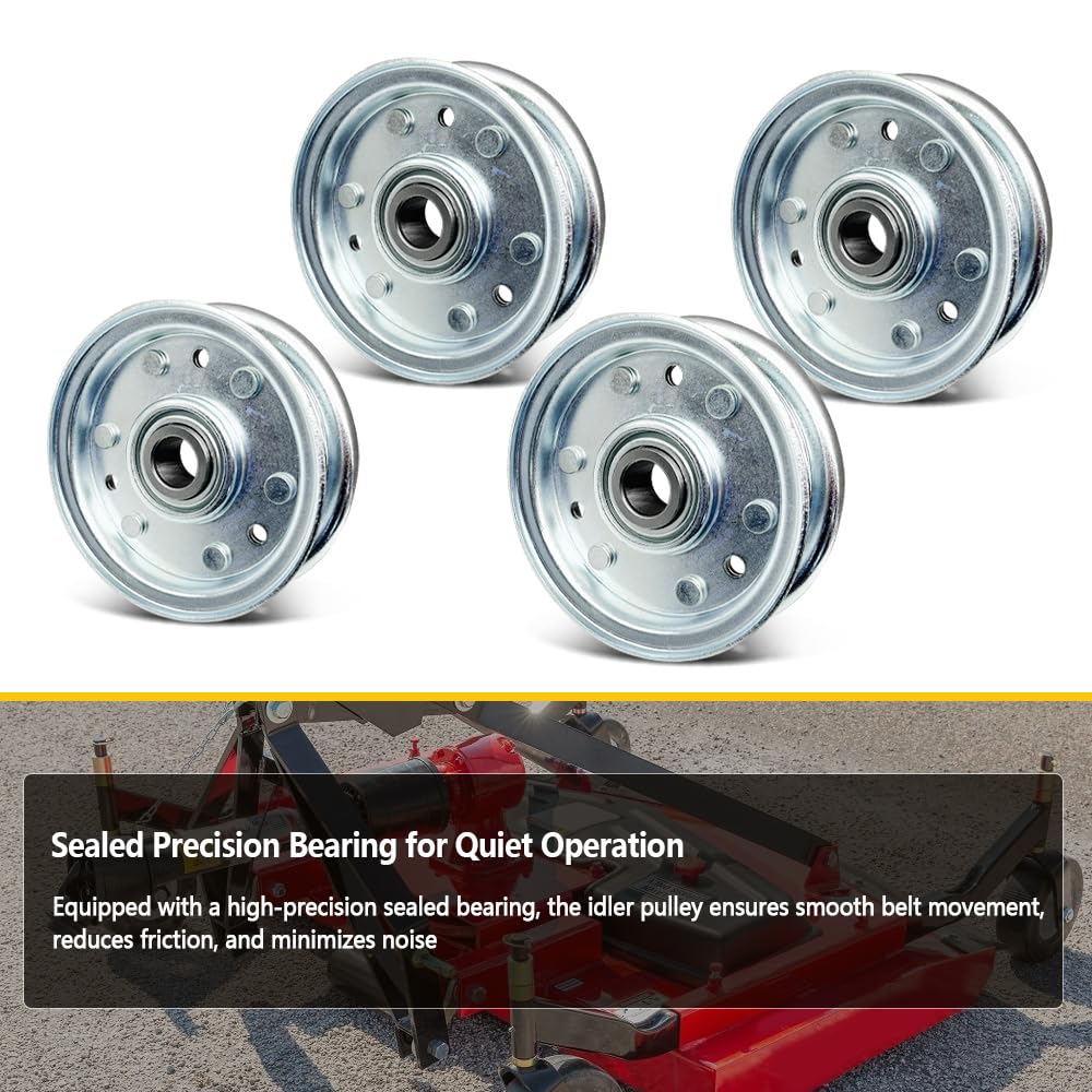 164090 Idler Pulley 4-Pack Fit for King Kutter 4' 5' 6' RFM Series Finish Mower