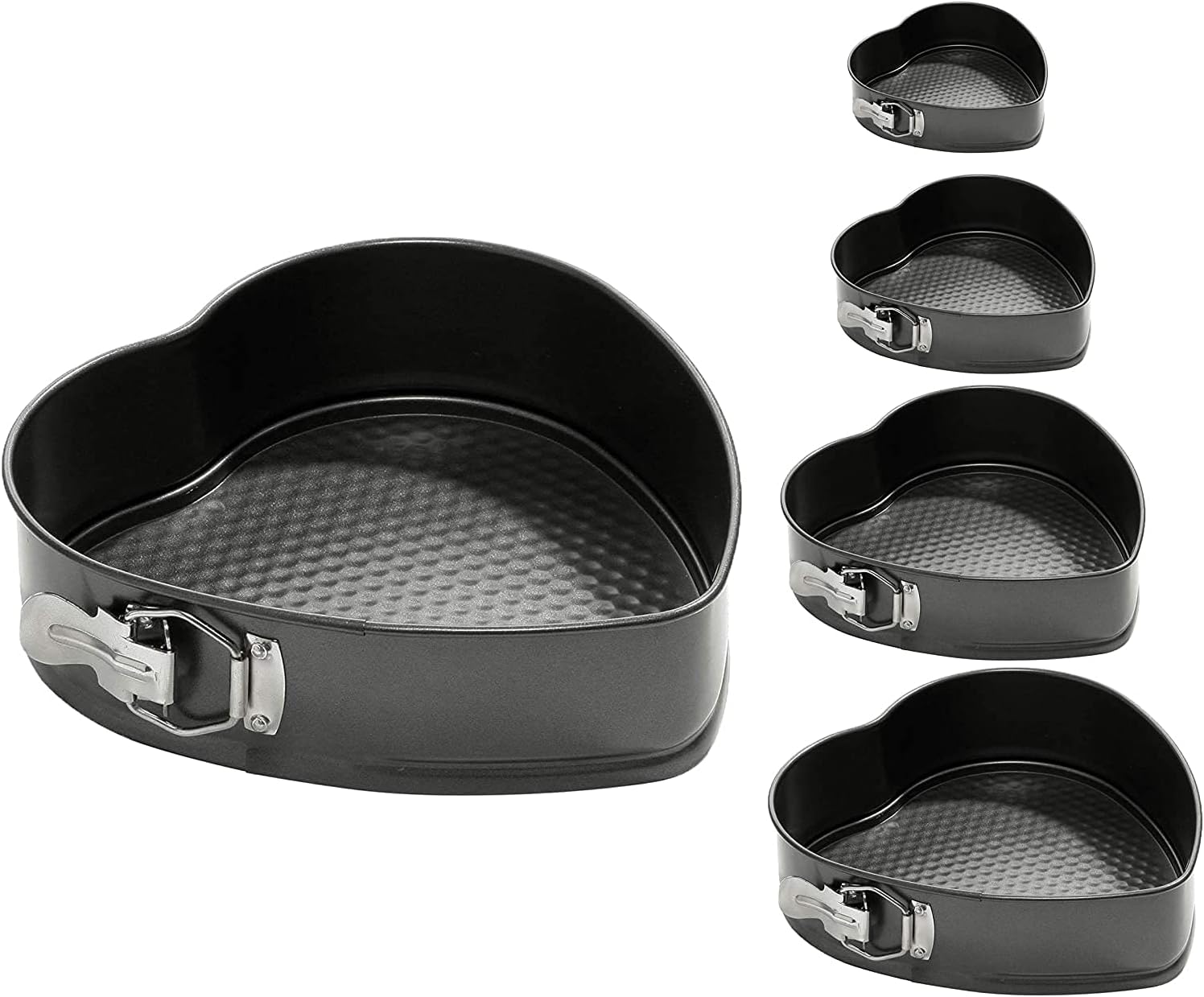NEW 5 PCS HEART SHAPED CAKE TIN NON STICK BAKING PAN SET Amazon.co.uk