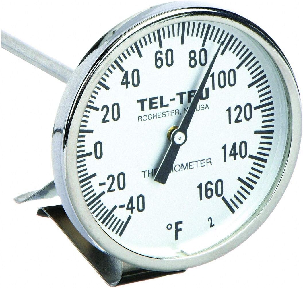 Bimetal Thermom, 2 in Dial, -40 to 160F