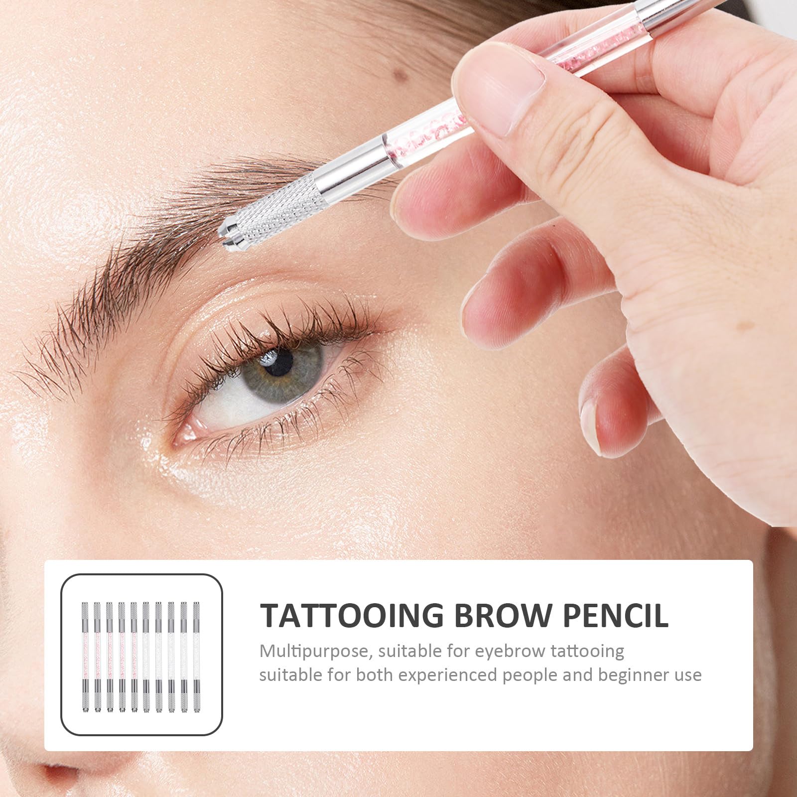 LIFKOME Penna per Microblading Sopracciglia 10 Pezzi Speciale in Abs per Sopracciglia Effetto Pelo Adatta a Principianti ed Esperti