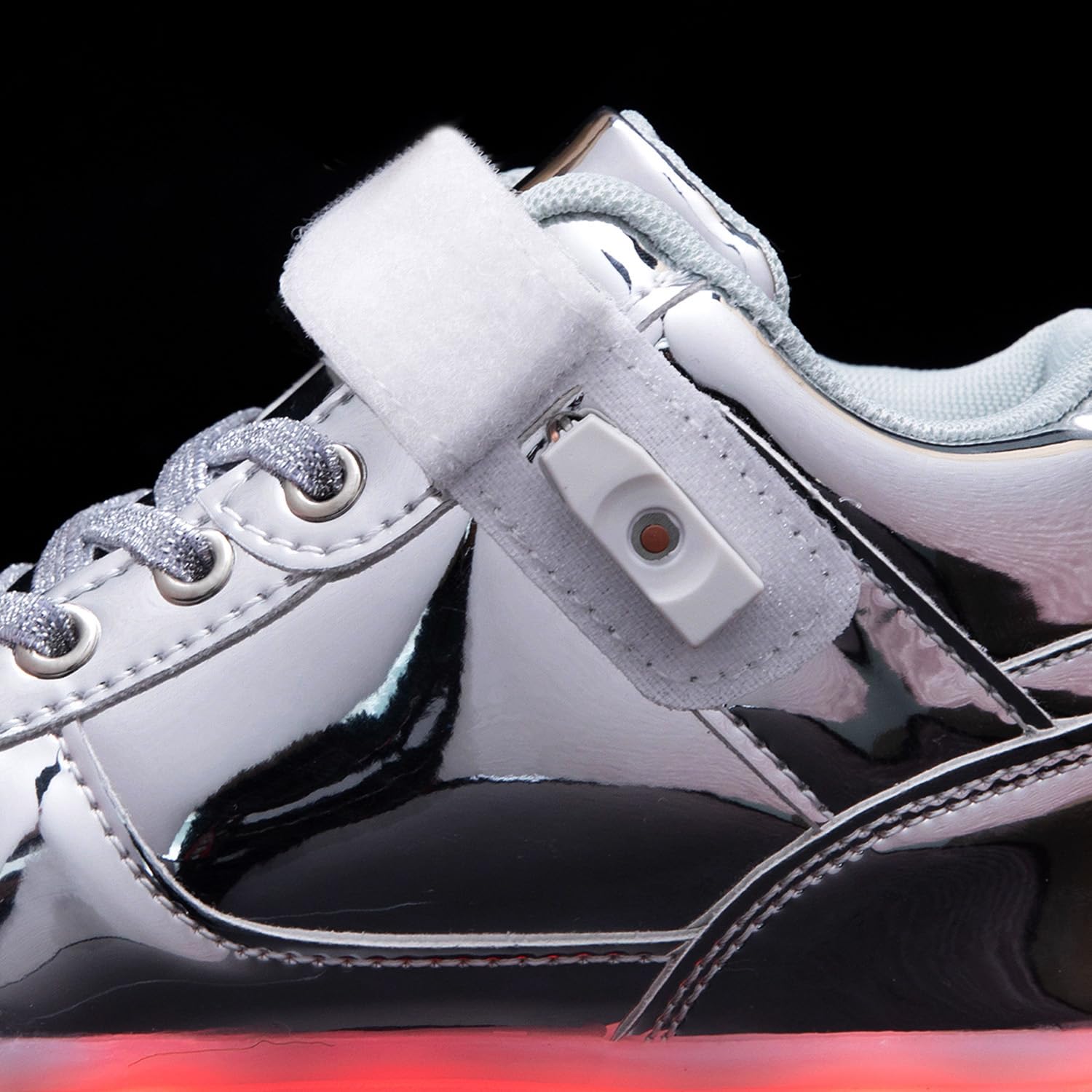 JEVRITE Unisex LED Light Up High Top Sneakers - USB Charging for Women & Men - Couples Shoes: 10.5 Women/8.5 Men Silver