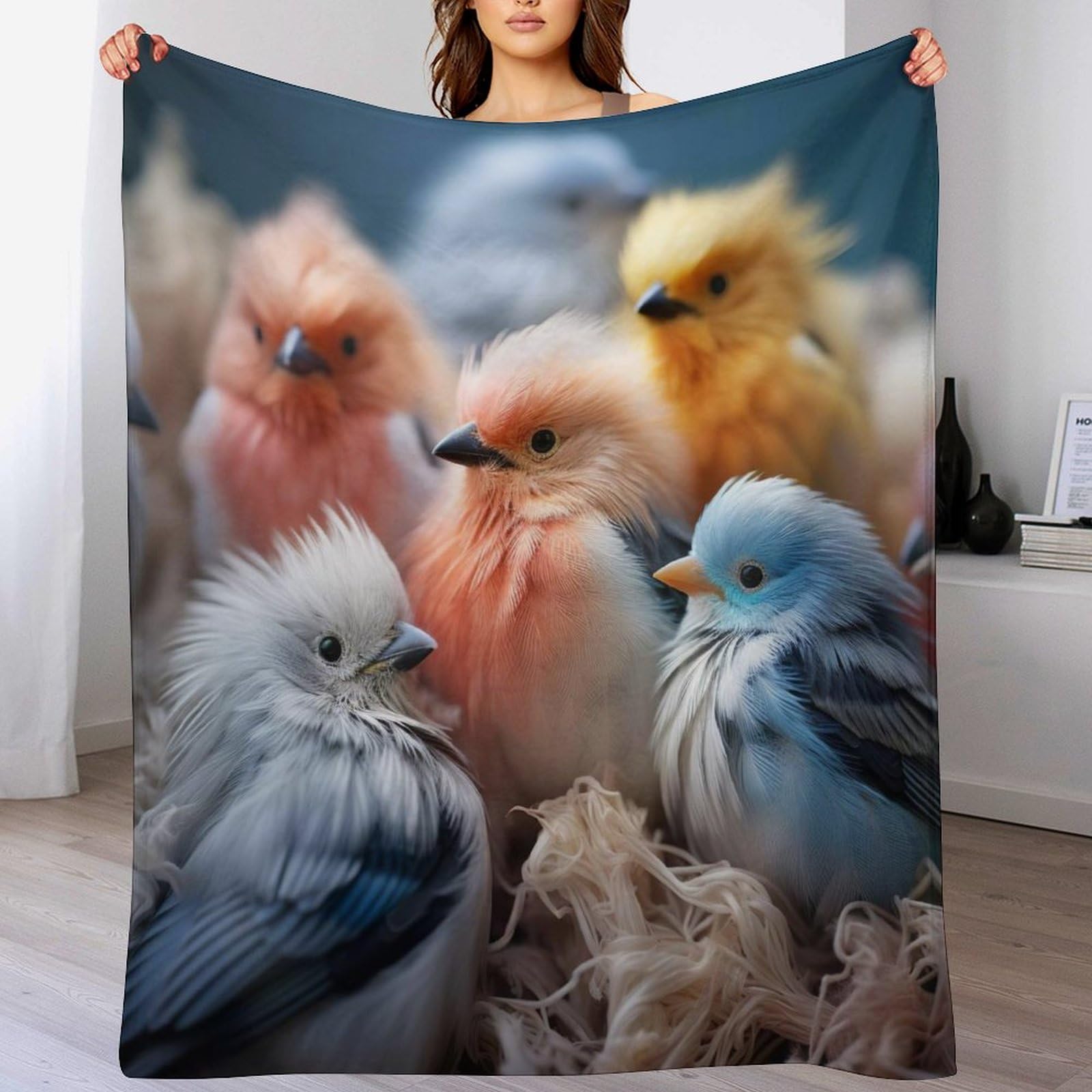 Couverture canapé poulet en flannel douce et chaude de 150x200cm