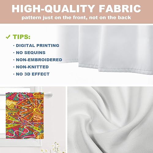 Miniatura 10 de Shrahala Red Nature - Cenefas de cocina de arce, hojas blancas, cortinas de media ventana, tratamiento de ventana de poliéster multicapa para sala