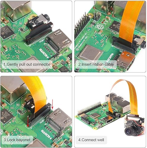 Miniatura 5 de Para Raspberry Pi 3 Modelo B+ Módulo de cámara Automático IR-Cut Cambio de Visión DíaNocturna Video Cámara Web Enfoque Ajustable 5MP Sensor OV5647