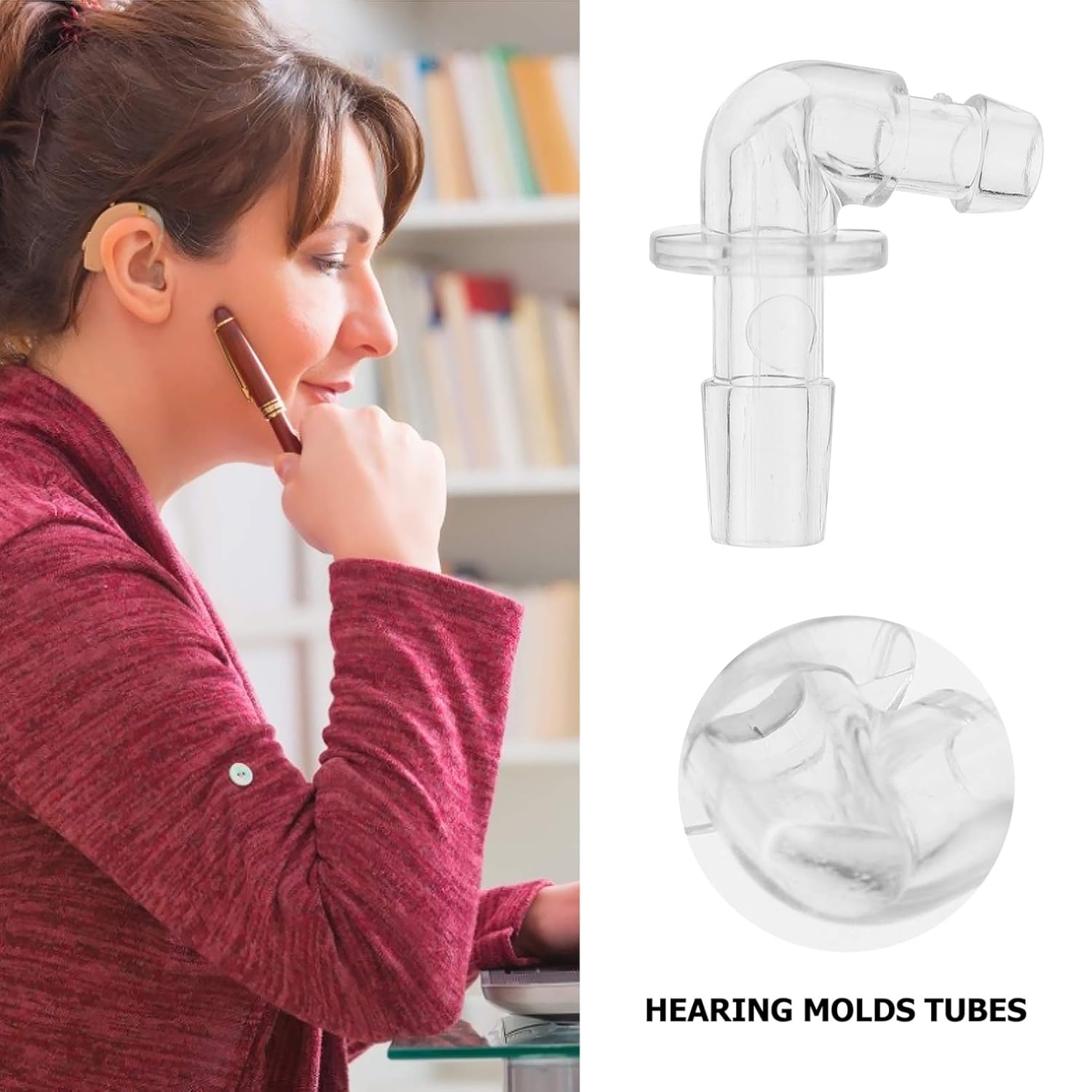 iplusmile Hearing Amplifier Connectors Replacement Parts 25-Pack Portable Plastic Connectors for Lightweight Stable Hearing Aid Assembly