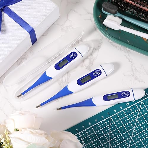 Vista 13 de TrelaCo Termómetro oral digital para adultos, 20 unidades, para fiebre, cuerpo basal, lectura rápida, punta flexible para axilas, medición