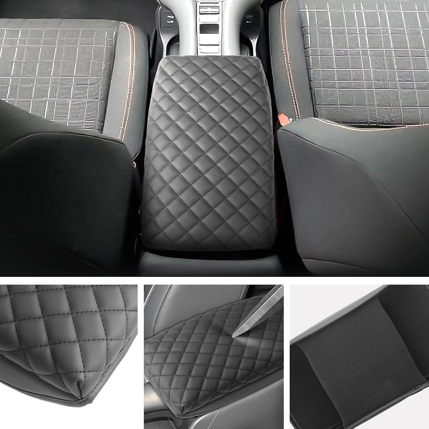 SXCY for 2023-2025 2026 2027 Honda HRV Armrest Cover Pad for 2025 2026 2027 Honda HRV Accessories 2025 2026 2027 HRV Center Console Cover Middle Console Cover w/Soft Cotton Cushion (Added-Pad)