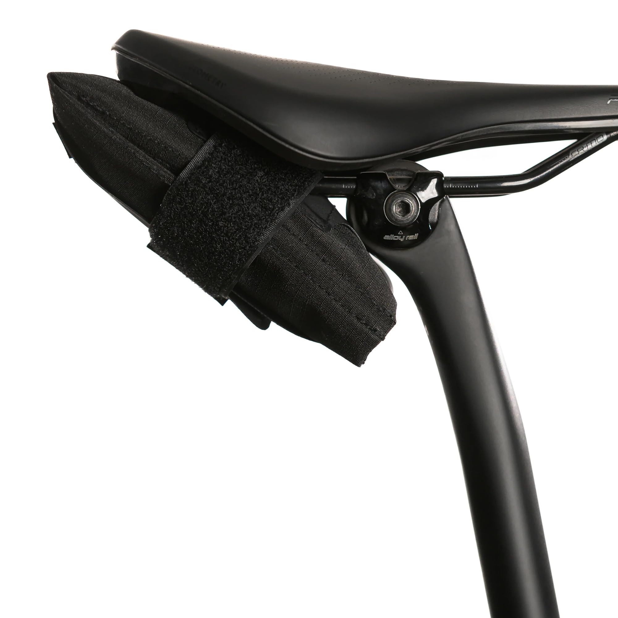 ALMSTHRE Roll Bike Saddle Bag - Midnight Black | 0.5L Compact Bike Seat Bag (5.5" x 4.5") | Premium Weather-Resistant Ripstop, Reinforced Ride Armor, 3 Organization Pockets with Mesh Zipper