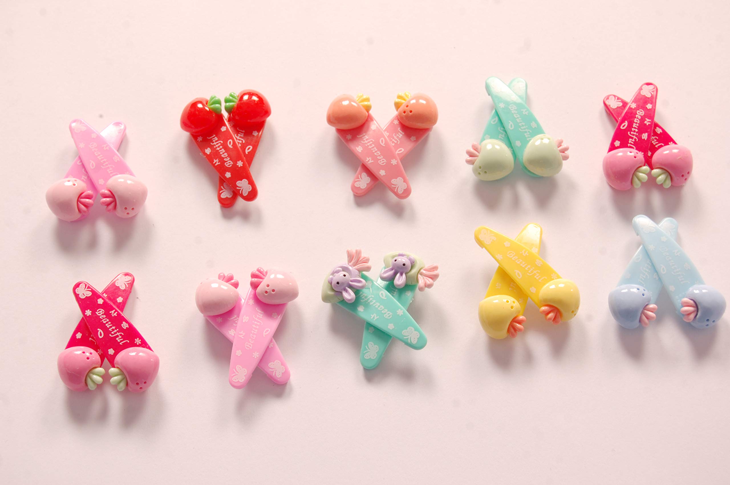 KHUSHBOO Colorful Tic Tac Hair pin for girls Tic Tac Clip (Multicolor) Pack of 20PC (10 Pair )