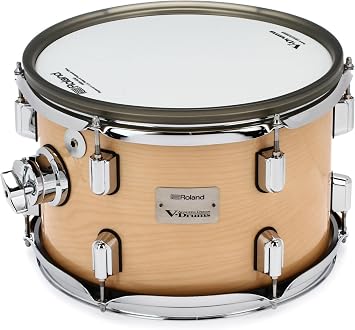 Roland V-Drums Acoustic Design Tom Pad With Full-Size Wood Shell and Dual Zones - Gloss Natural Finish - 12-Inch PDA120-GN