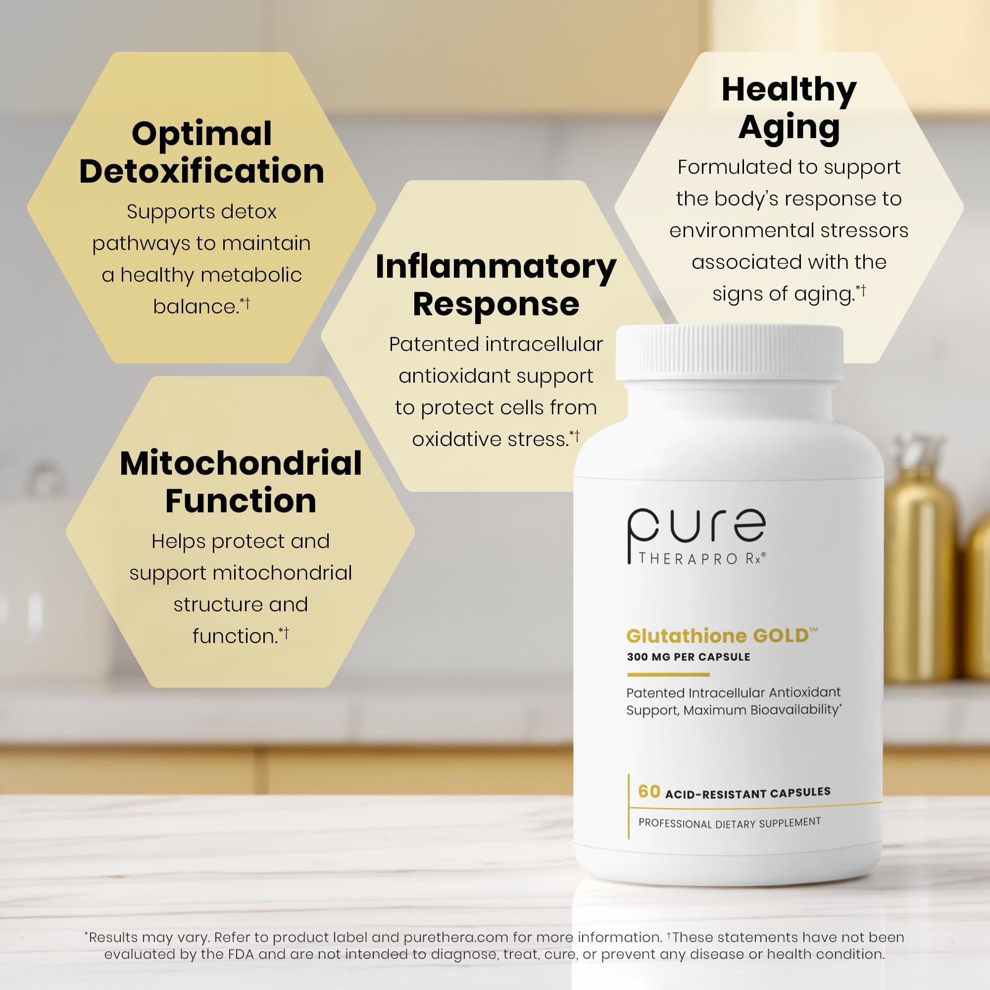 Pure Therapro Rx S-Acetyl Glutathione Gold, Extra-Strength | Patented Acetylated Form of Glutathione (EMOTHION) from Italy | Pharmaceutical Grade