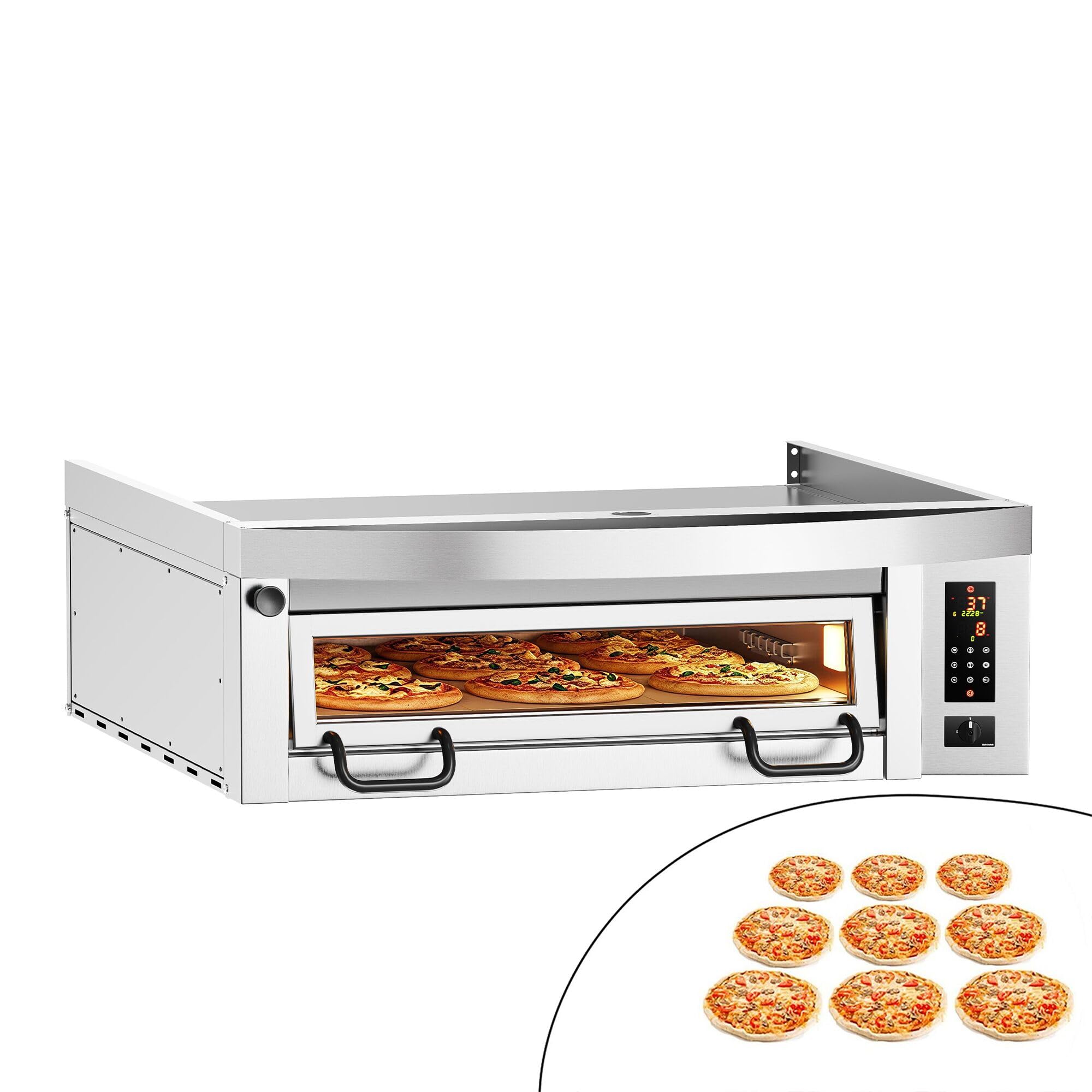 GGM Gastro | POP934E#HP934 | Elektro Pizzaofen Power - 9x 34cm - Digital - inkl. Haube