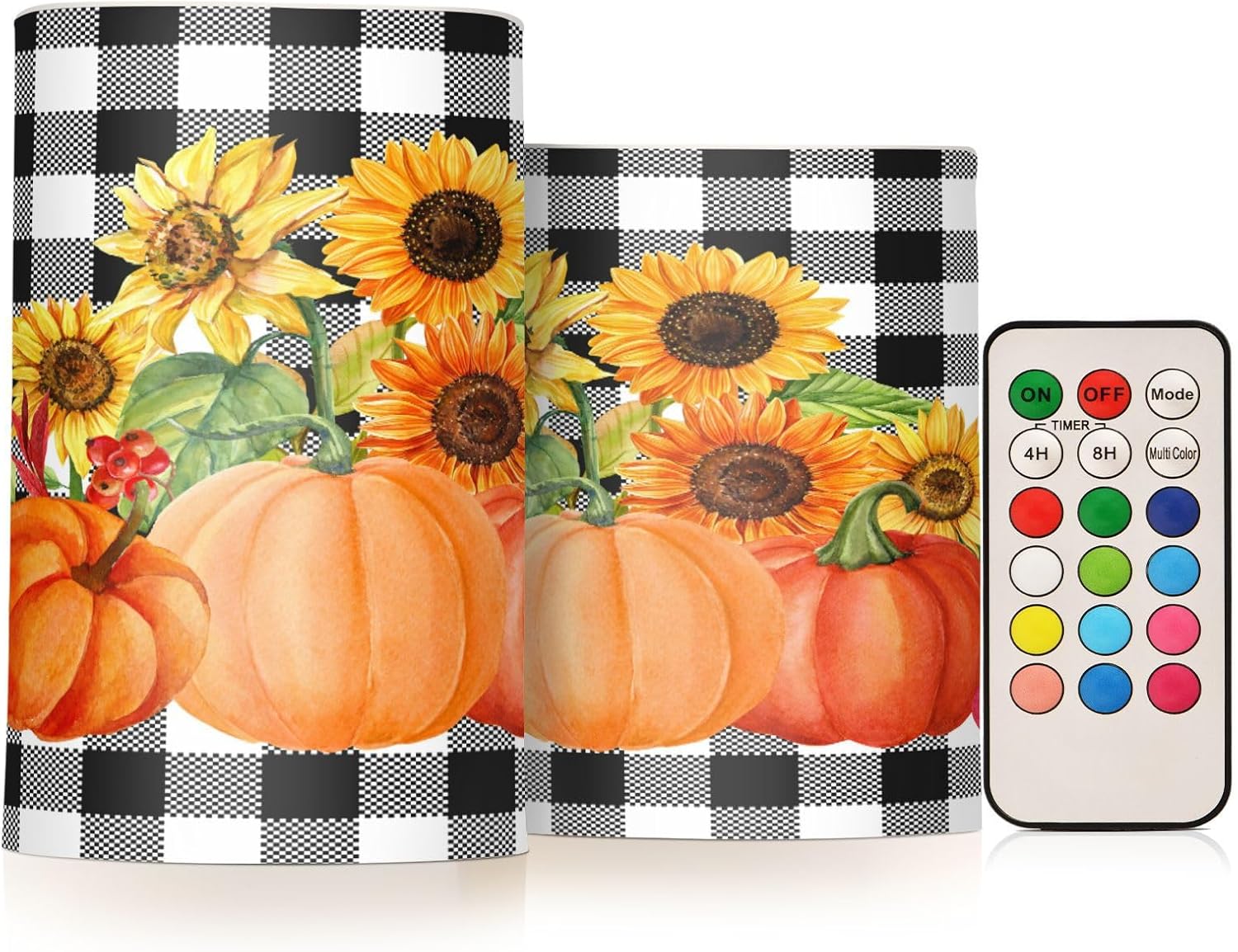 Eionryn Red Watermelon Flameless Candles Summer Tropical Fruits Battery Operated LED Candles with Remote Timer Electric Candles for Home Party Decor 2pcs