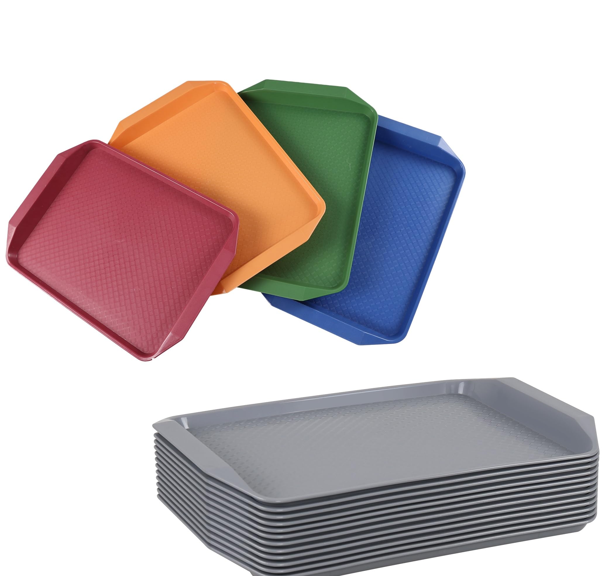 Vassoio Rettangolare Ristorante, Set da 6 Vassoio di Plastica