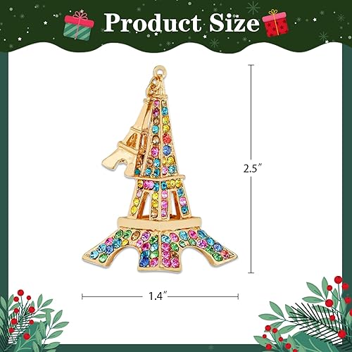Miniatura 7 de Adorno de Navidad de la torre Eiffel de metal, mini adorno decorativo para colgar para el árbol de Navidad del hogar, regalos para mujeres y niños