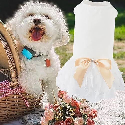 Miniatura 4 de Vestido de algodón suave para perro, falda tutú con mariposa cúbica, vestido de princesa para perros pequeños y medianos, Navidad, vacaciones,