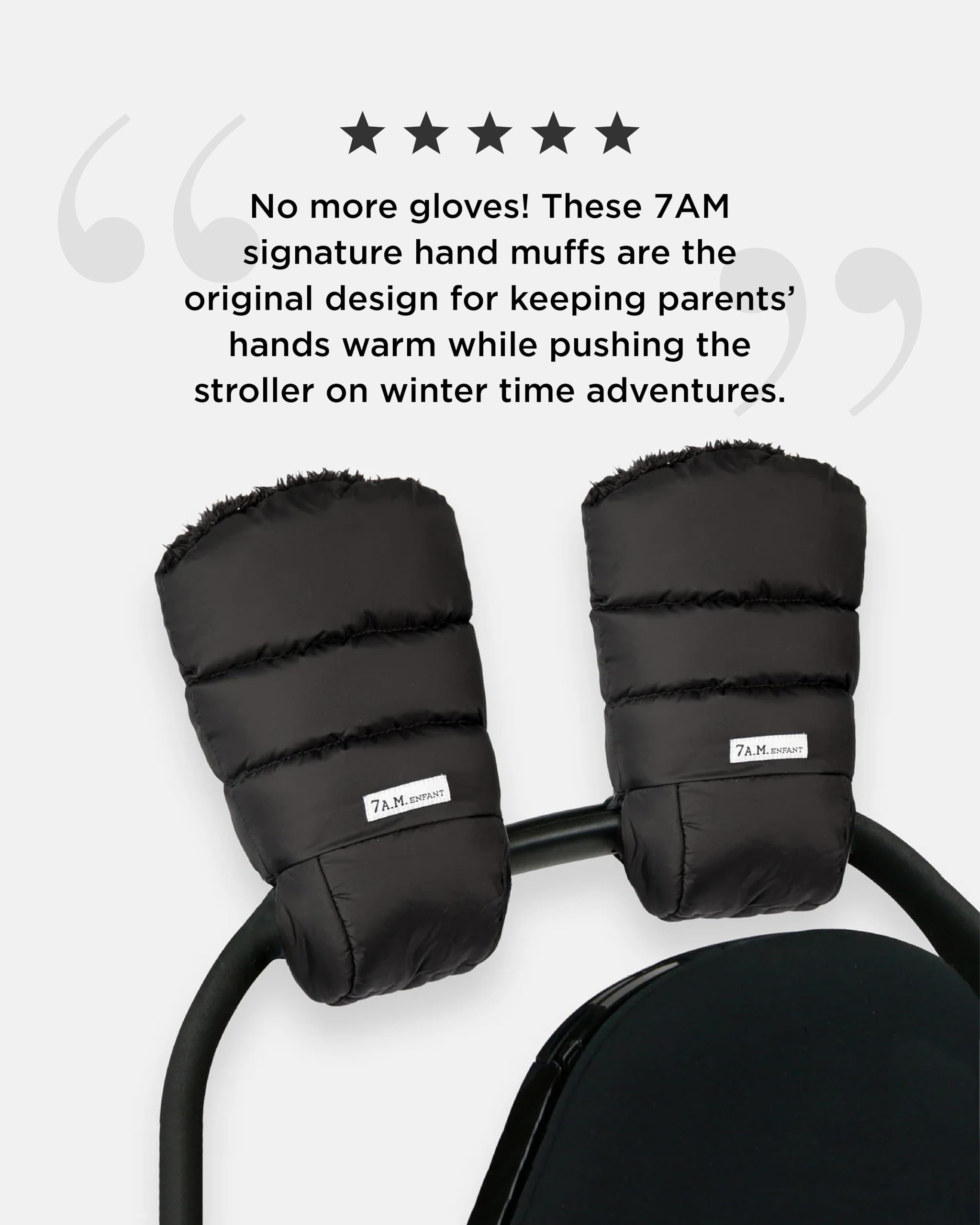 7AM Enfant Stroller Warmmuffs - Handwärmer mit Frostschutz, Kälteschutz, wasserabweisende und warme Handschuhe aus gewachster Baumwolle für Kinderwagen, Buggy- und Babyschale Griff