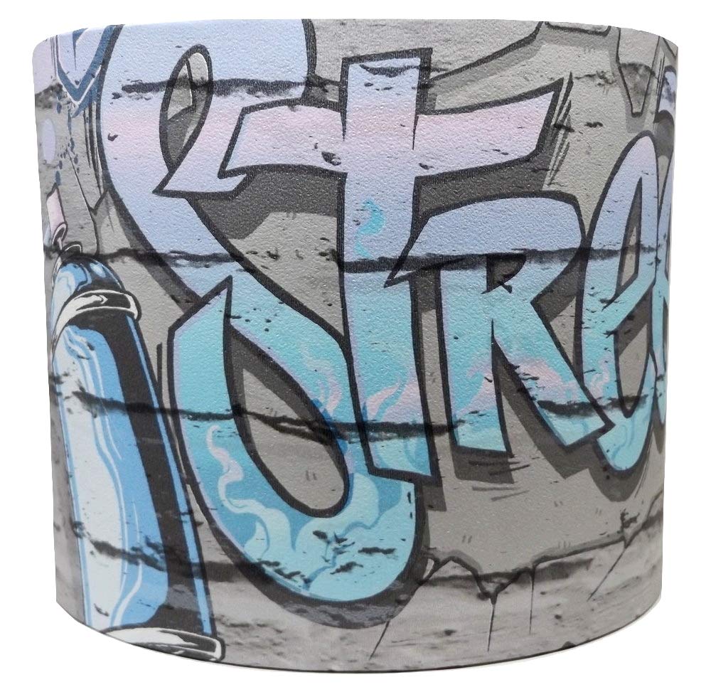 Graffiti Lampshade Ceiling Light Shade Grey Lilac Blue Urban Skateboard Skate Park Brick Wall Bedroom Accessories Lamp 12 Inch Drum