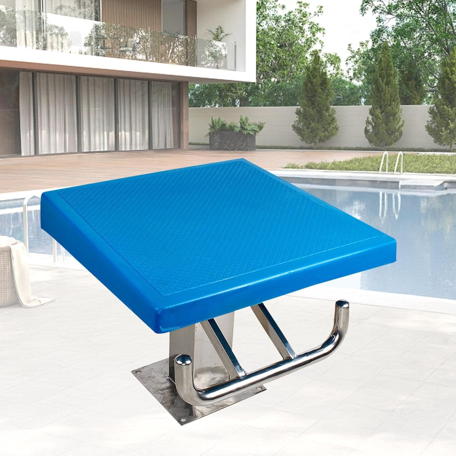 One-Piece Diving Starting Block, Pool Diving Board, 304 Stainless Steel Construction, Non-Slip Top Surface, Backstroke Handle, Suitable for Indoor & Outdoor Pools and Competitions Y1