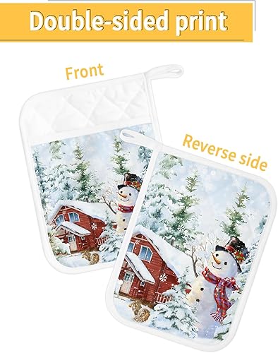 Miniatura 9 de Contemporary Geometry 2Pcs Pot Holders for Kitchen,Non Slip & Heat Insulation Terry Cloth Potholder Set with Pocket,Thick Hot Pad Oven Mitts Trivet