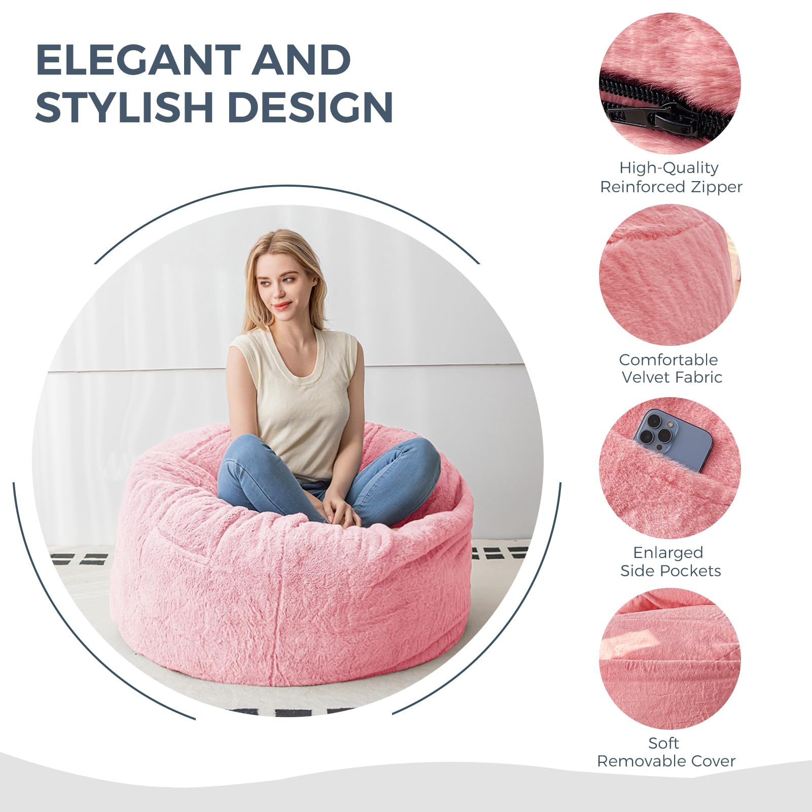 MAXYOYO Zitzak-bed, om te zetten van zitzak naar bed, schuimbank met ruige overtrek en pluizige vulling, voor volwassenen, jongeren en gasten, antraciet, 135 x 190 cm MAXYOYO Zitzak-bed, om te zetten van zitzak naar bed, schuimbank met ruige overtrek en pluizige vulling, voor volwassenen, jongeren en gasten, antraciet, 135 x 190 cm