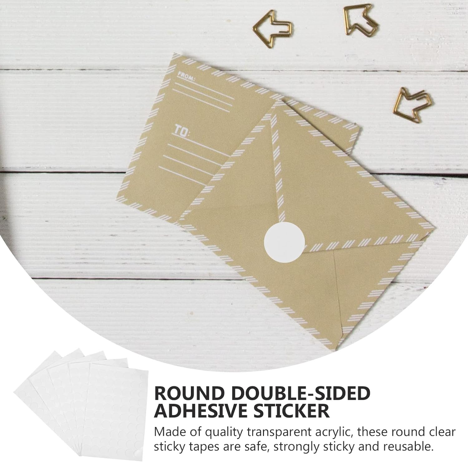 EXCEART 300pcs Round Double Sided Acrylic Adhesive Dots for Photos