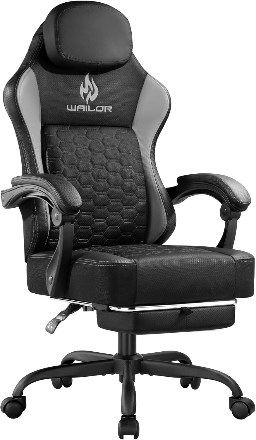 71m4PcedJBL._AC_SL1500_ Gaming Chair with Pocket Spring Cushion, Video Game Computer Chair with Footrest for Adults, High Back Gamer Leather Chair with Headrest and Lumbar Support for Office Gaming 300LBS