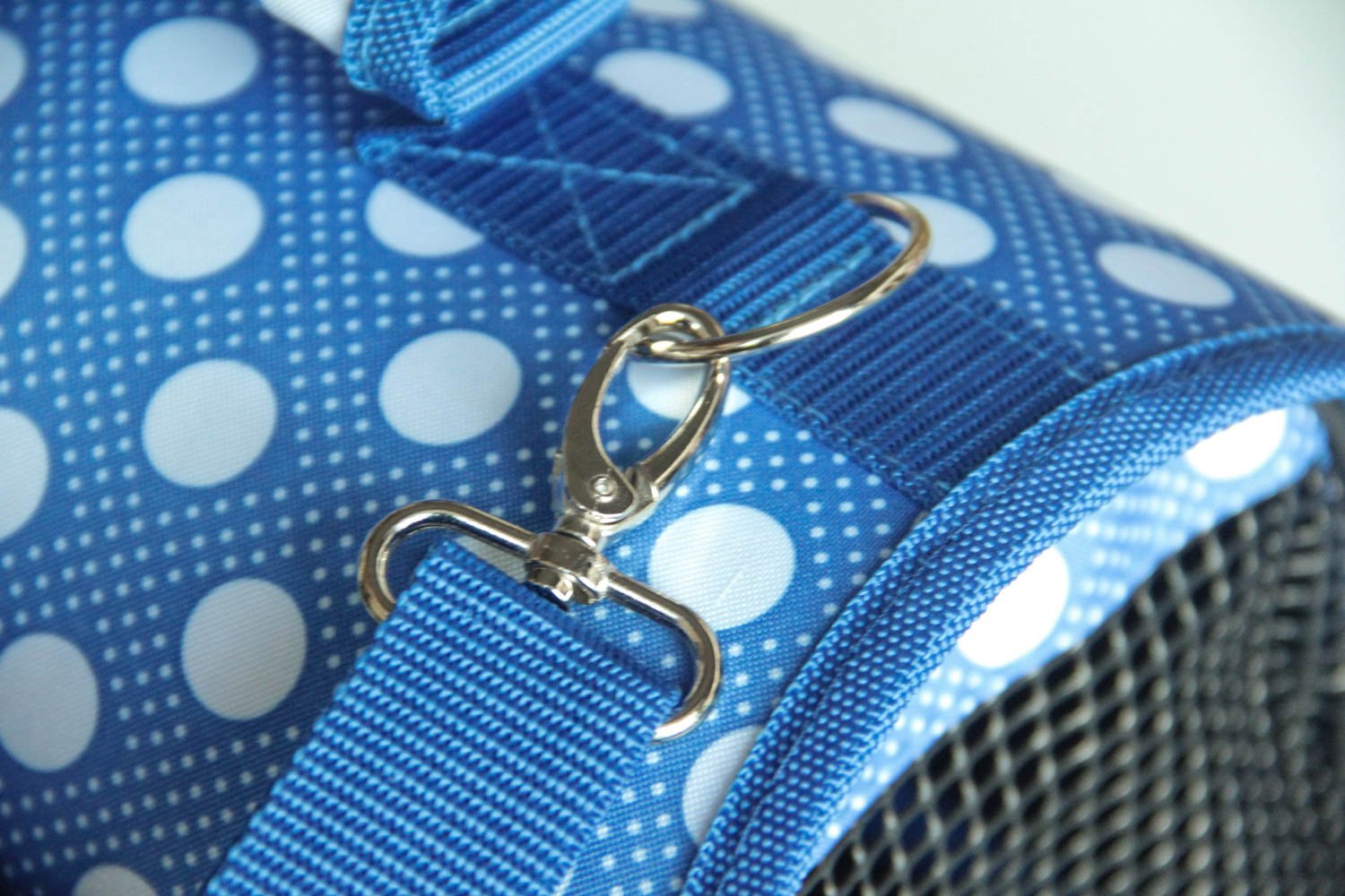 BPS (R) Portador Transportín Bolsa Bolso de Tela (Lunares) para Perro, Gato, Mascotas Animales,Tamaño: S,37x22x20cm (Azul)
