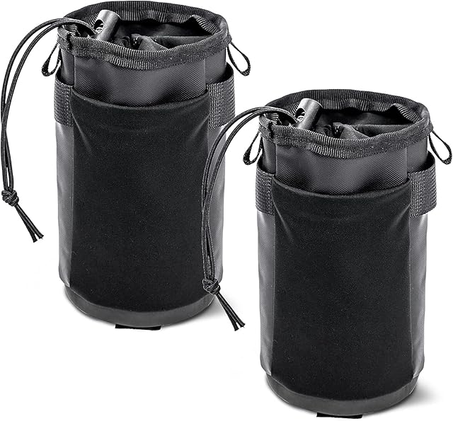 Eyein Bike Water Bottle Holder Bag, Waterproof Bicycle Handlebar Frame Insulated Stem Storage Bag with Fastener Straps Phone Pouch Durable Oxford Cup Drink Carrier With Shoulder Straps for Cycling