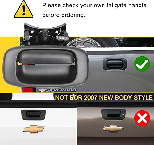 Vista 5 de APPERFiT Mango de puerta trasera y bisel compatible con Chevrolet Chevy Silverado GMC Sierra 1500 2500 3500 de 1999-2006, reemplaza 15997911