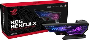 ASUS ROG Herculx Graphics Card Holder (72-128 mm Support Height) – Tool-free Mounting, Integrated Spirit Level, Aura Sync,…