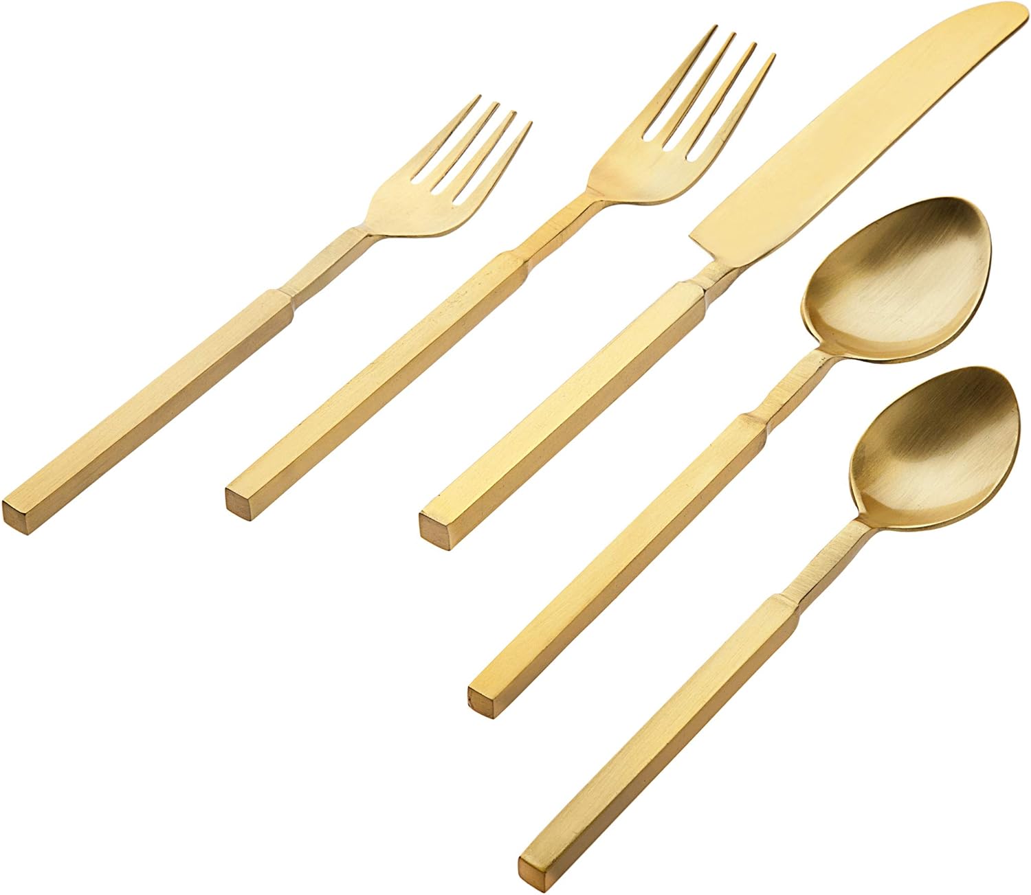 Godinger Flatware Set Matte Gold Cutlery 20 Piece Set