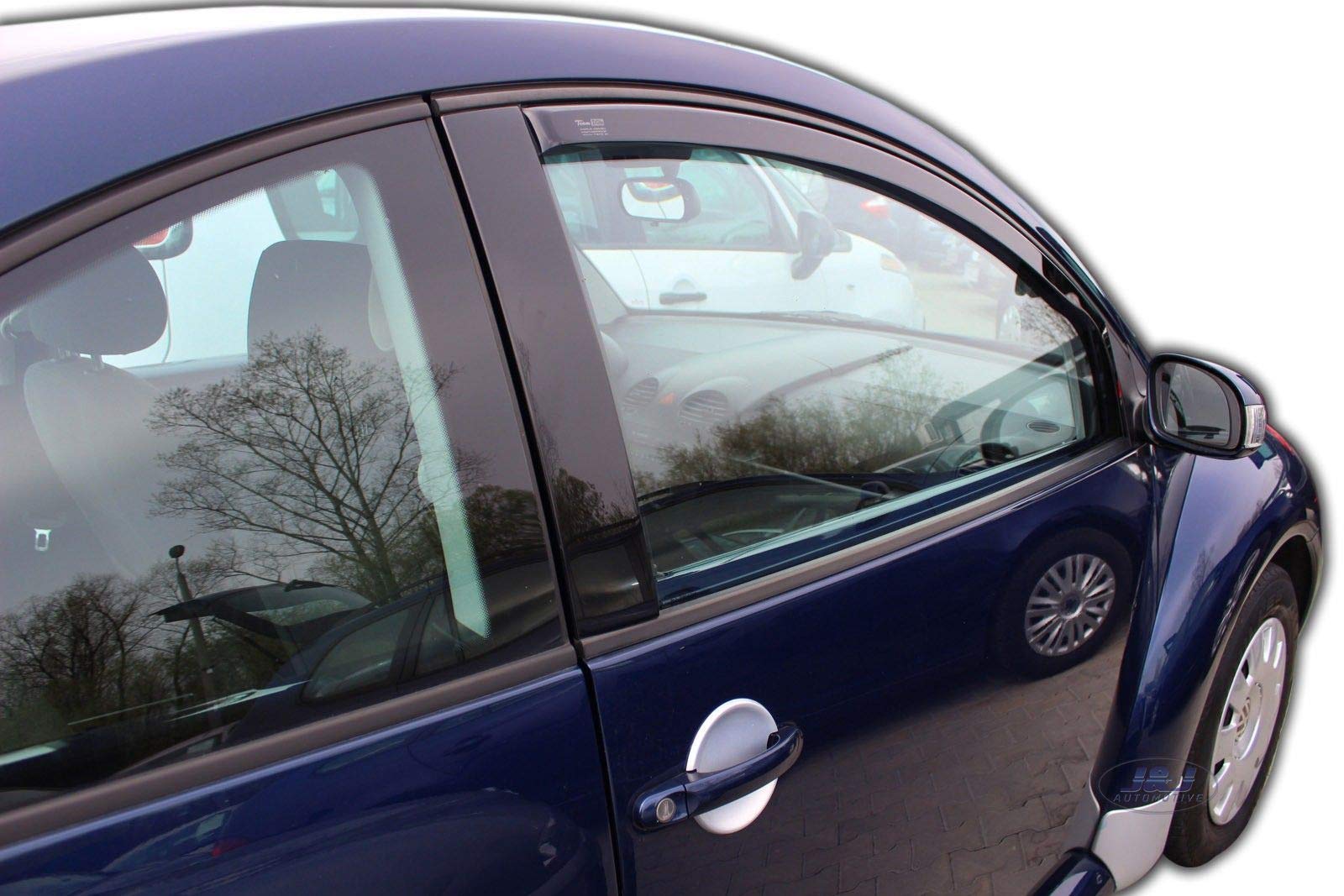 J&J AUTOMOTIVE Windabweiser passend für Volkswagen Beetle 3-Türer 1998-2010 2tlg, Heko Regenabweiser Vorne Getönt Dunkel Passform